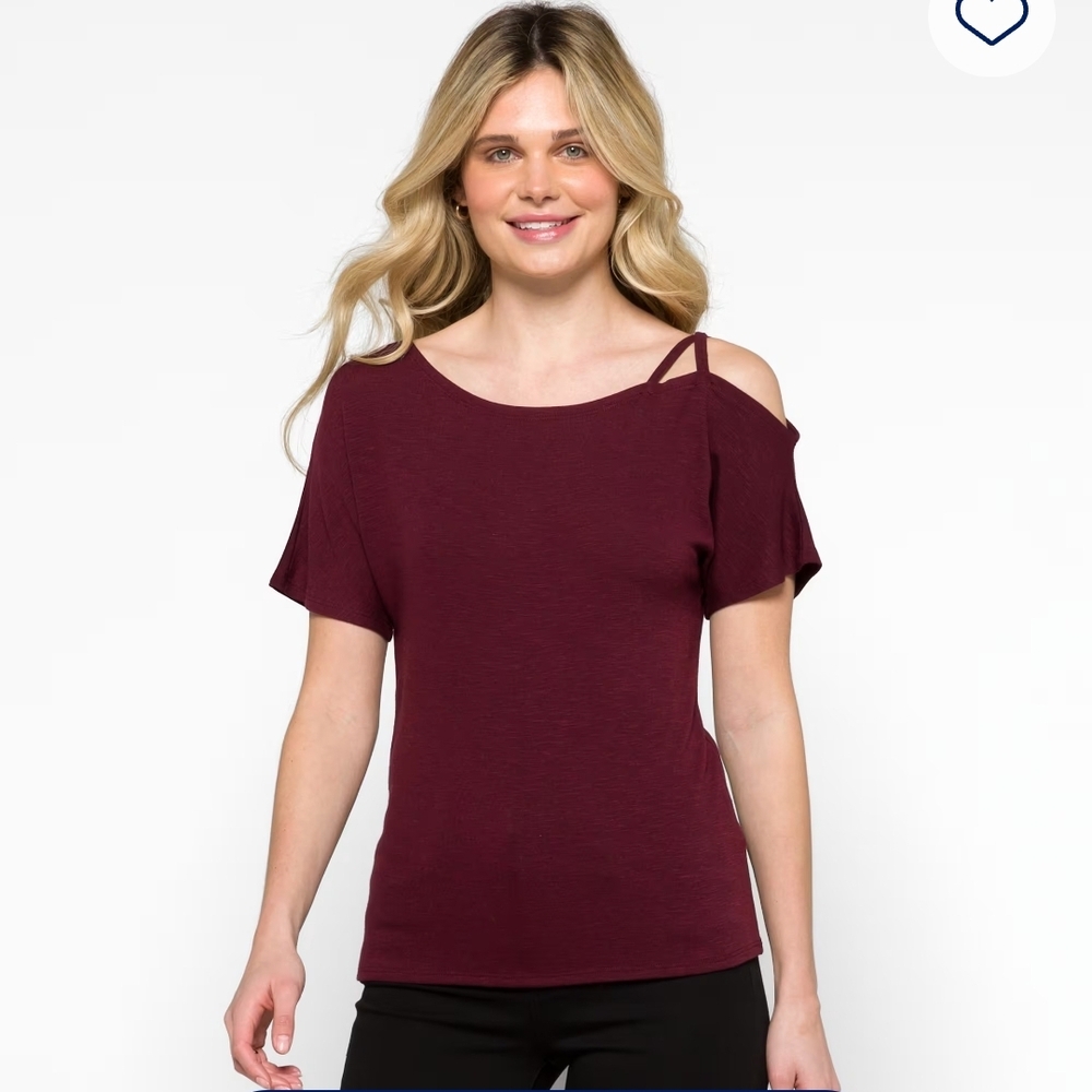 Kaileigh Burgundy Short Sleeve Top